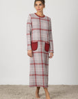 Melina | Camicia da Notte Lunga - Rosso a Quadri