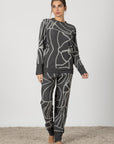 Alessa | Pigiama Lungo - Grigio Antracite Fantasia