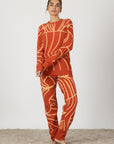 Alessa | Pigiama Lungo - Arancione Fantasia