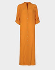 Matilde | Abito Lungo con Dettaglio Volant - Arancio - donna - Raggianti