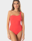 Jade | Costume Intero Monospalla - Corallo - donna - Raggianti