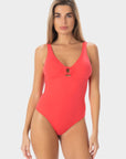 Esmeralda | Costume Intero con Coppe - Corallo - donna - Raggianti