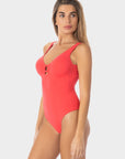 Esmeralda | Costume Intero con Coppe - Corallo - donna - Raggianti