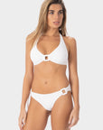 Lily | Slip Bikini con Laccio Laterale e Accessorio - Bianco - donna - Raggianti