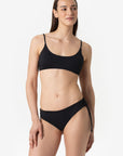 Aurora | Slip Classico Binario Con Treccia - Nero - donna - Raggianti