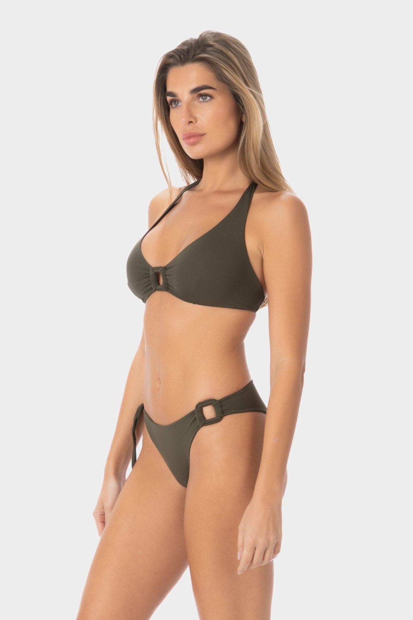 Lily | Slip Bikini con Laccio Laterale - Militare - donna - Raggianti
