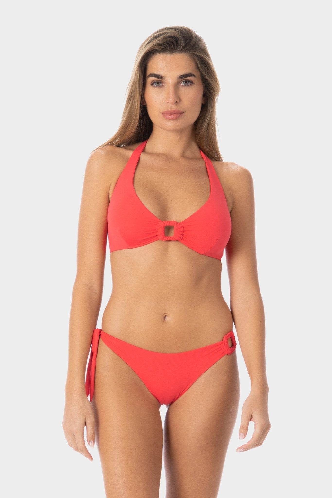 Lily | Slip Bikini con Laccio Laterale - Corallo - donna - Raggianti