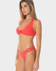 Lily | Slip Bikini con Laccio Laterale - Corallo - donna - Raggianti