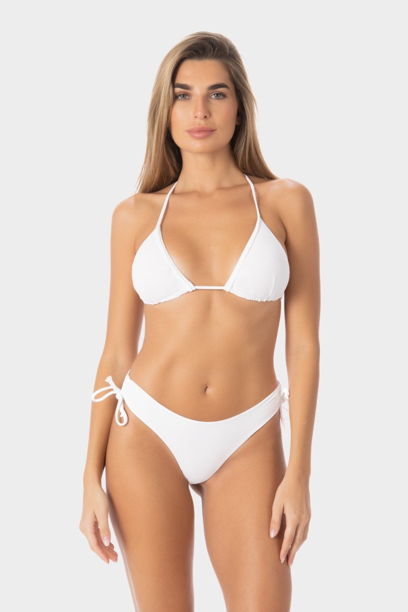 Viviana | Slip Bikini Brasiliana con Laccetti - Bianco - donna - Raggianti