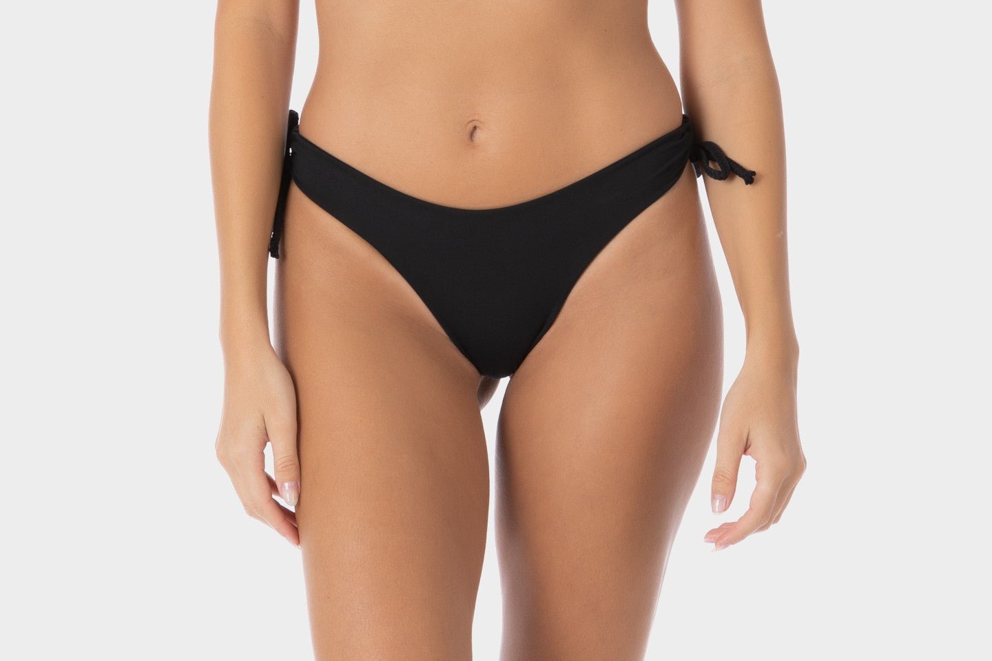 Viviana | Slip Bikini Brasiliana con Laccetti - Nero - donna - Raggianti