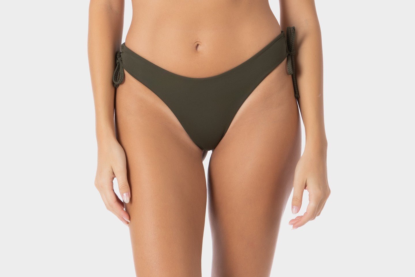 Viviana | Slip Bikini Brasiliana con Laccetti - Militare - donna - Raggianti