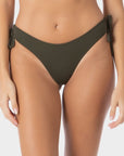 Viviana | Slip Bikini Brasiliana con Laccetti - Militare - donna - Raggianti