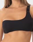 Ava | Top Bikini Bralette Monospalla con Coppe - Nero - donna - Raggianti