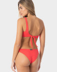 Ava | Top Bikini Bralette Monospalla - Corallo - donna - Raggianti