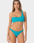 Ava | Top Bikini Bralette Monospalla con Coppe - Turchese - donna - Raggianti