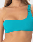 Ava | Top Bikini Bralette Monospalla con Coppe - Turchese - donna - Raggianti