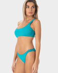 Ava | Top Bikini Bralette Monospalla con Coppe - Turchese - donna - Raggianti