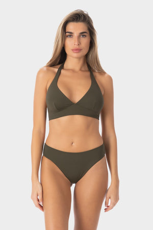 Noemi | Top Bikini Triangolo Fisso - Militare - donna - Raggianti