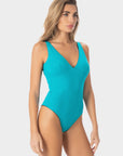 Luna | Costume Intero Longline Reversibile - Blu/Turchese - donna - Raggianti