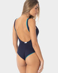 Luna | Costume Intero Longline Reversibile - Blu/Turchese - donna - Raggianti