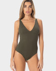 Luna | Costume Intero Longline Reversibile - Militare/Yoda - donna - Raggianti