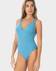 Luna | Costume Intero Longline Reversibile - Ruggine/Blu - donna - Raggianti
