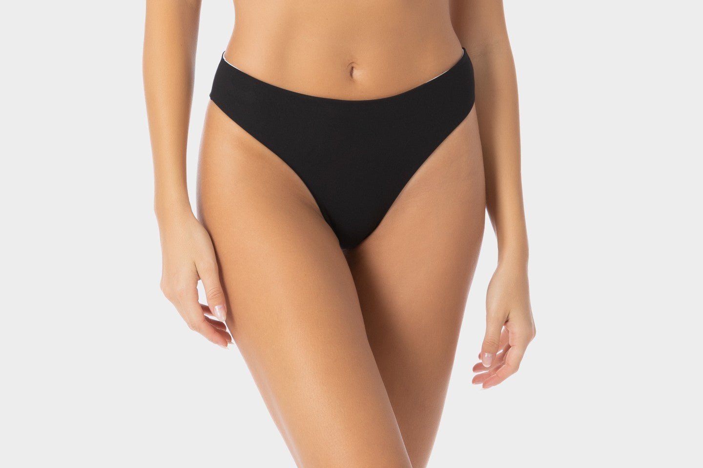 Allegra | Slip Bikini Brasiliana Reversibile - Nero/Bianco - donna - Raggianti