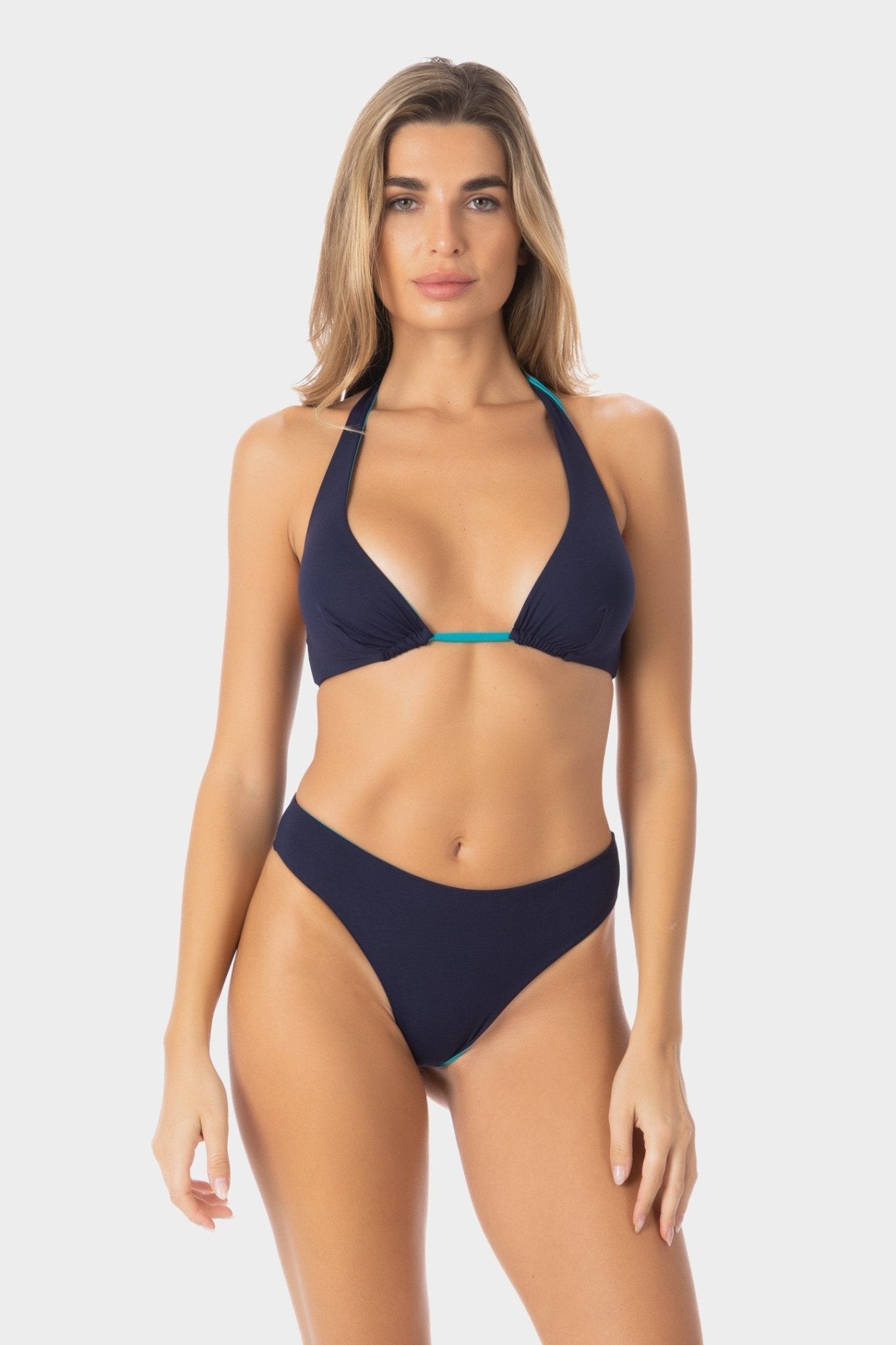 Allegra | Slip Bikini Brasiliana Reversibile - Blu/Turchese - donna - Raggianti