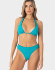 Allegra | Slip Bikini Brasiliana Reversibile - Blu/Turchese - donna - Raggianti