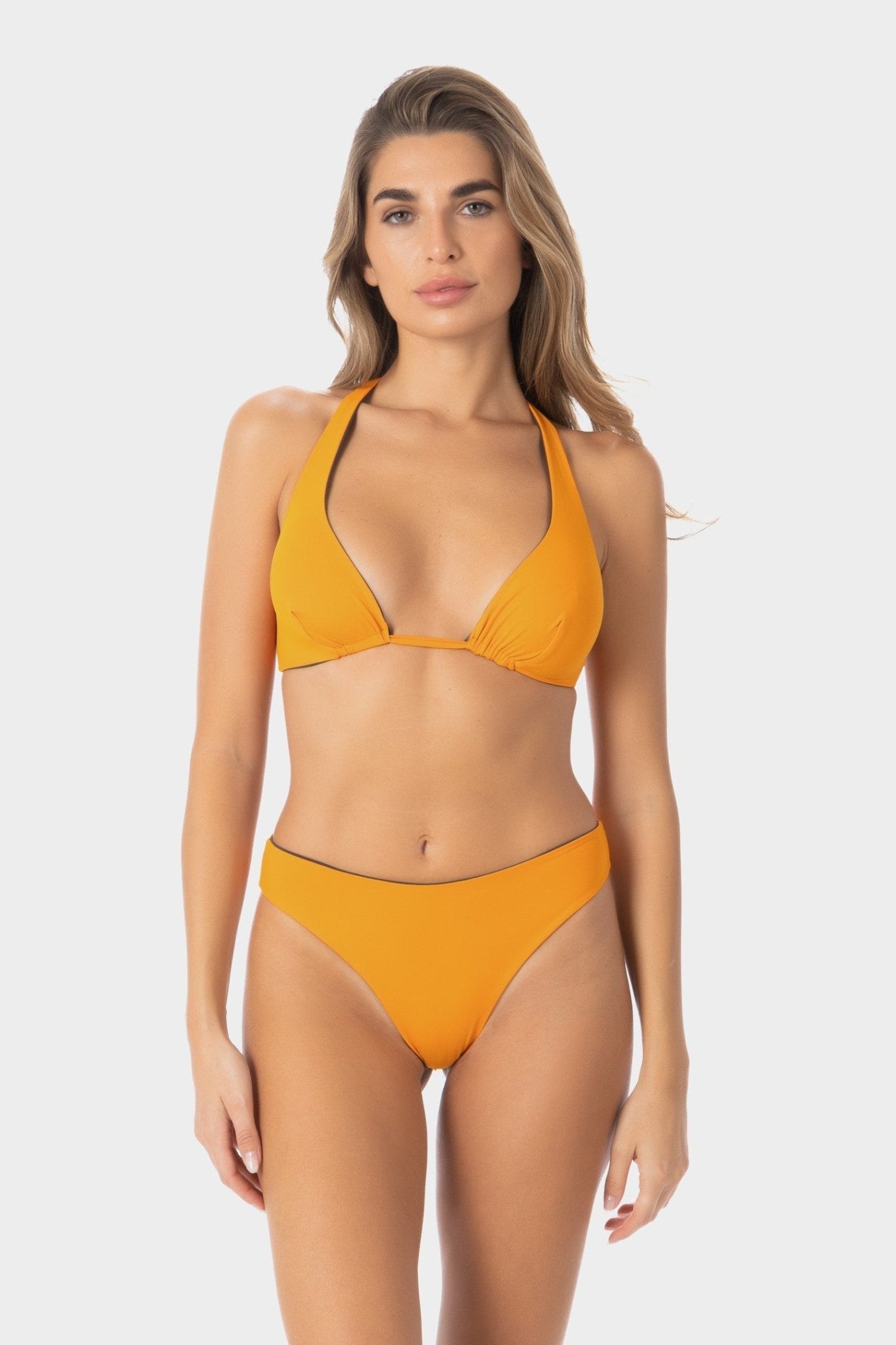 Allegra | Slip Bikini Brasiliana Reversi - Grigio/Arancio - donna - Raggianti