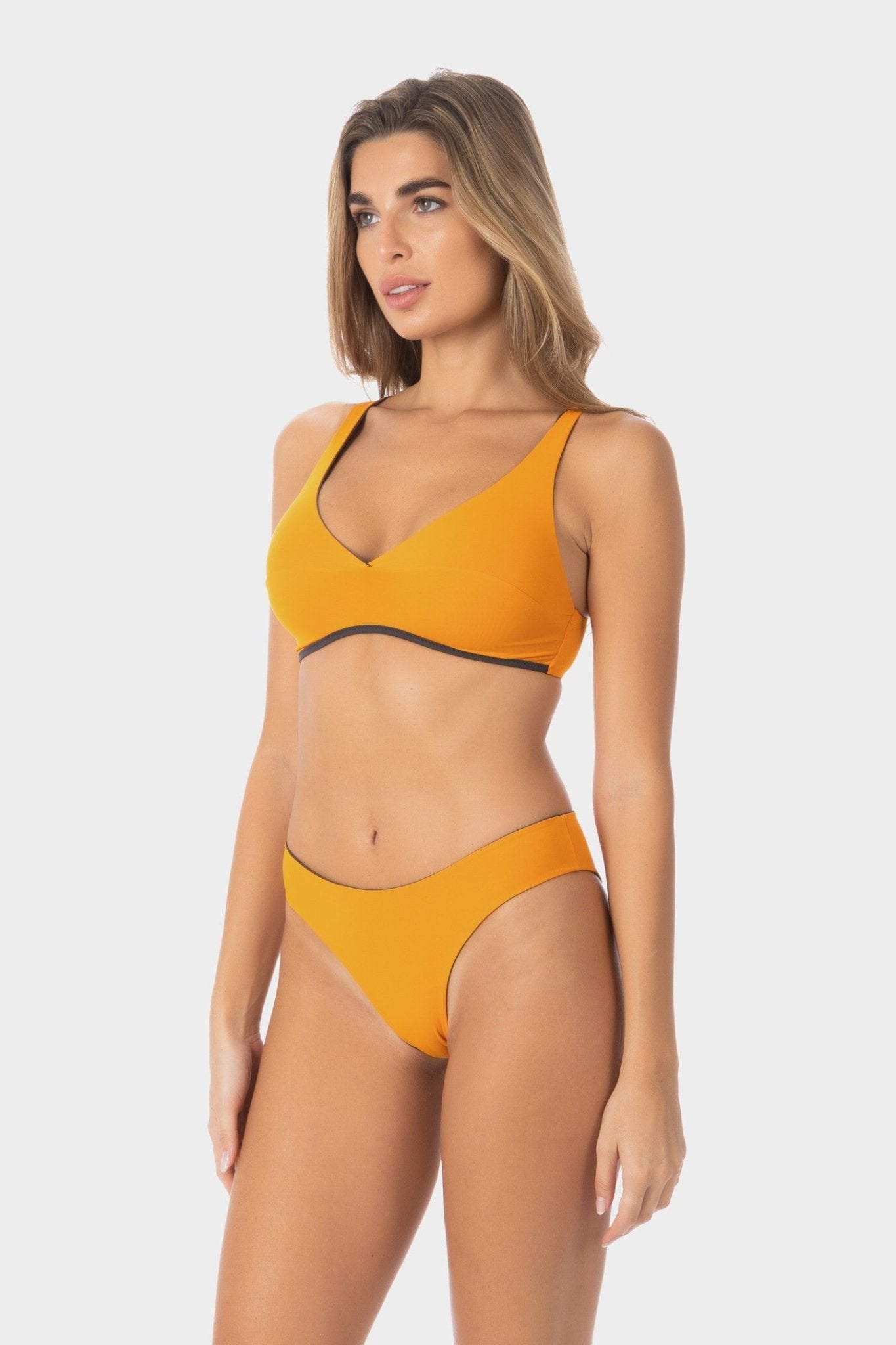 Ginevra | Slip Bikini Regolare Reversibile - Grigio/Arancio - donna - Raggianti