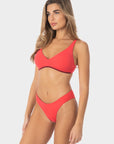 Allegra | Slip Bikini Brasiliana Reversi - Borgogna/Corallo - donna - Raggianti