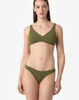 Ginevra | Slip Vita Bassa Double - Verde Militare/Verde - donna - Raggianti