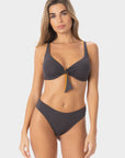 Greta | Top Bikini Reversibile - Grigio/Arancio - donna - Raggianti