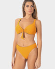 Greta | Top Bikini Reversibile - Grigio/Arancio - donna - Raggianti
