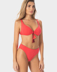 Greta | Top Bikini Reversibile - Borgogna/Corallo - donna - Raggianti