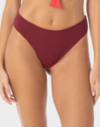 Grace | Slip Bikini Classico Reversibile - Borgogna/Corallo - donna - Raggianti
