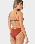 Greta | Top Bikini Reversibile all'Americana - Ruggine/Blu - donna - Raggianti