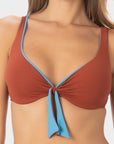 Greta | Top Bikini Reversibile all'Americana - Ruggine/Blu - donna - Raggianti