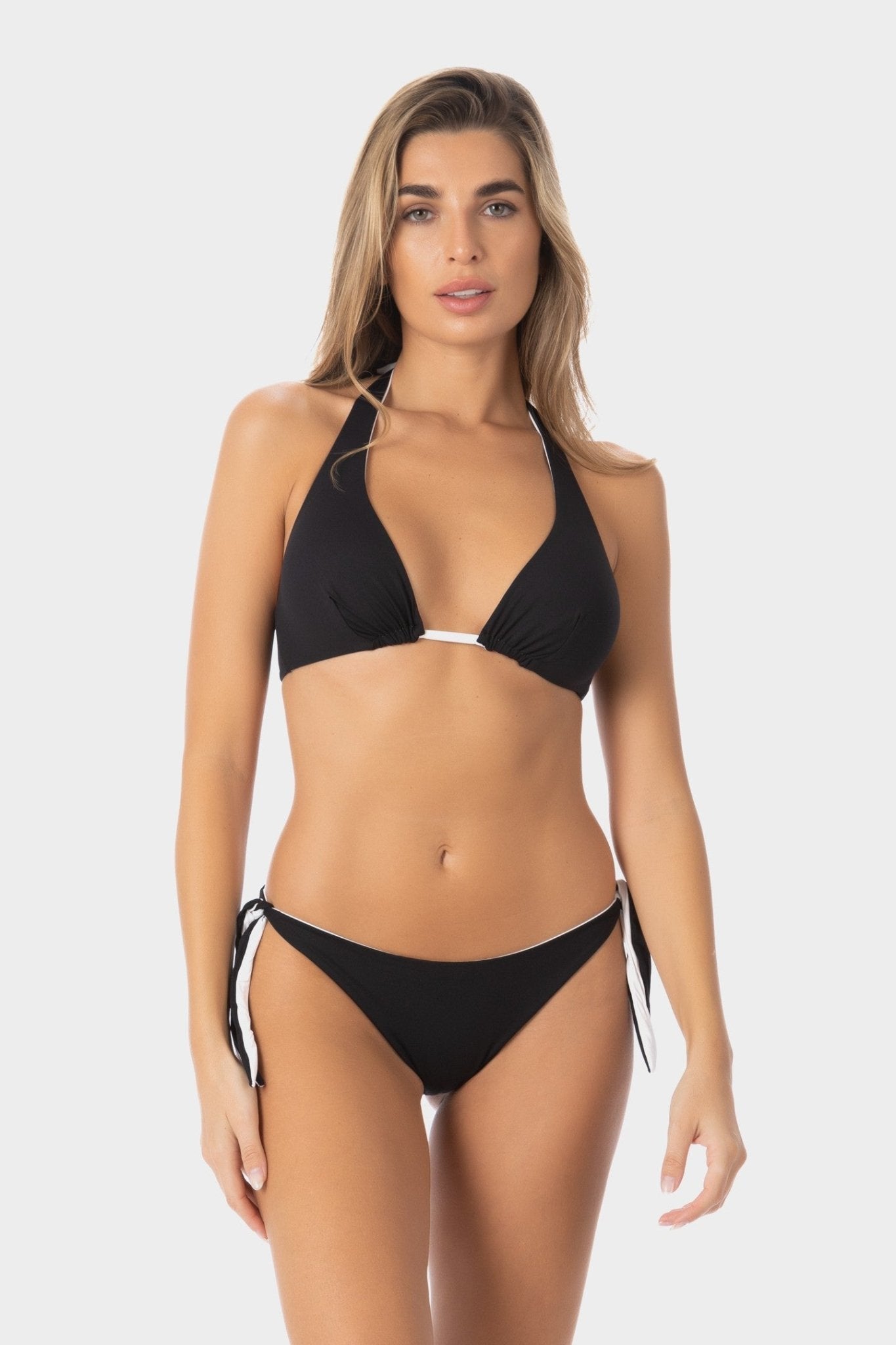 Hazel | Slip Bikini Reversibile con Laccetti - Nero/Bianco - donna - Raggianti