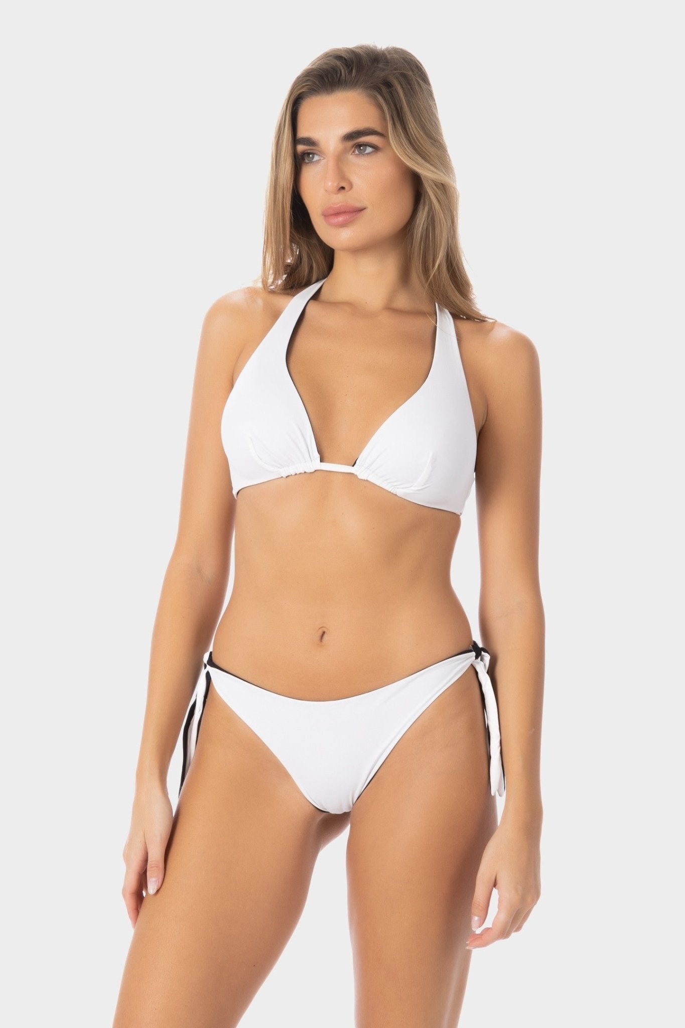Hazel | Slip Bikini Reversibile con Laccetti - Nero/Bianco - donna - Raggianti