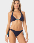 Hazel | Slip Bikini Reversibile con Laccetti - Blu/Turchese - donna - Raggianti