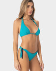 Hazel | Slip Bikini Reversibile con Laccetti - Blu/Turchese - donna - Raggianti