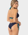 Hazel | Slip Bikini Reversibile con Laccetti - Blu/Turchese - donna - Raggianti