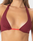 Gemma | Top Bikini Triangolo Reversibile - Borgogna/Corallo - donna - Raggianti
