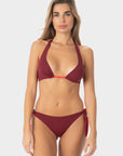 Gemma | Top Bikini Triangolo Reversibile - Borgogna/Corallo - donna - Raggianti