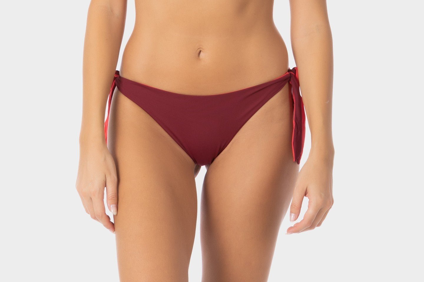 Hazel | Slip Bikini Reversibile - Borgogna/Corallo - donna - Raggianti