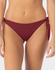 Hazel | Slip Bikini Reversibile - Borgogna/Corallo - donna - Raggianti