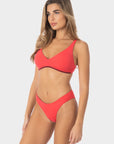 Sienna | Top Bikini Bralette Reversibile - Borgogna/Corallo - donna - Raggianti