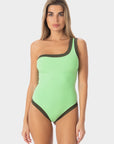 Ambra | Costume Intero Monospalla Bordato - Yoda/Militare - donna - Raggianti